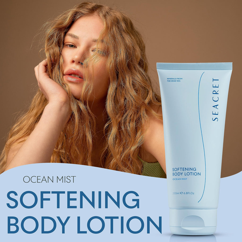 SEACRET Body Lotion for Dry Skin | Daily Moisturizer with Ceramide, Squalane & Dead Sea Minerals - Ocean Mist Scent, 6.8 oz