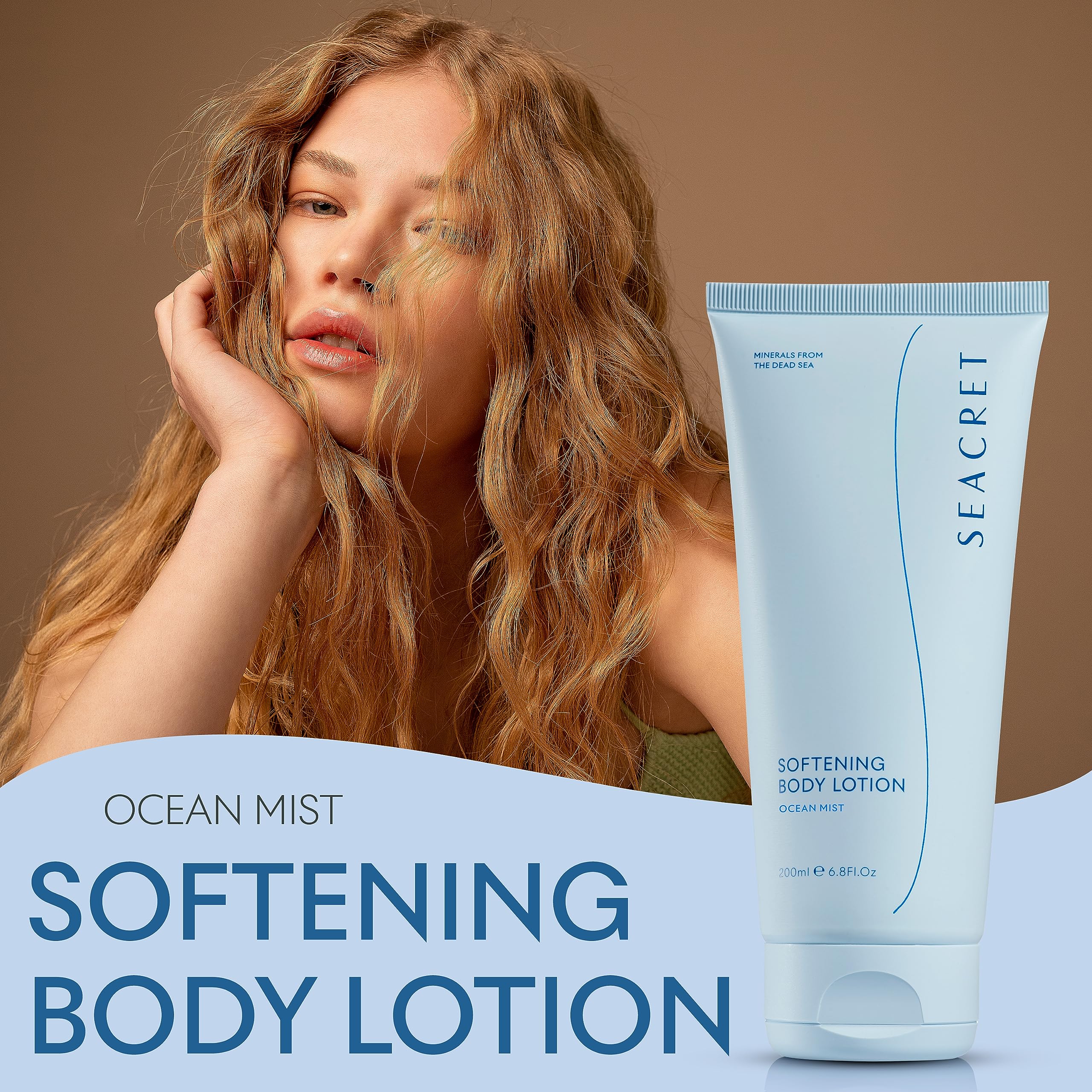 SEACRET Body Lotion for Dry Skin | Daily Moisturizer with Ceramide, Squalane & Dead Sea Minerals - Ocean Mist Scent, 6.8 oz