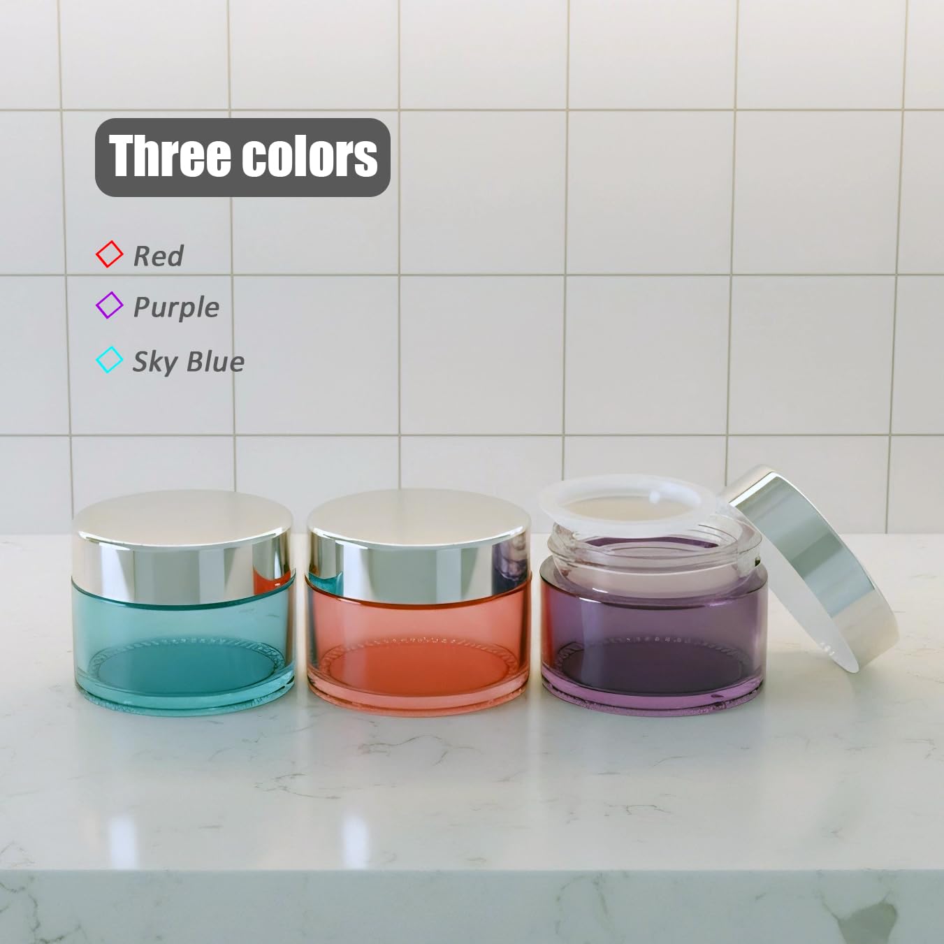 Seafulee 12Pack 1oz Glass Jars with Lids – Travel-Ready Cosmetic Containers (12 Pack)