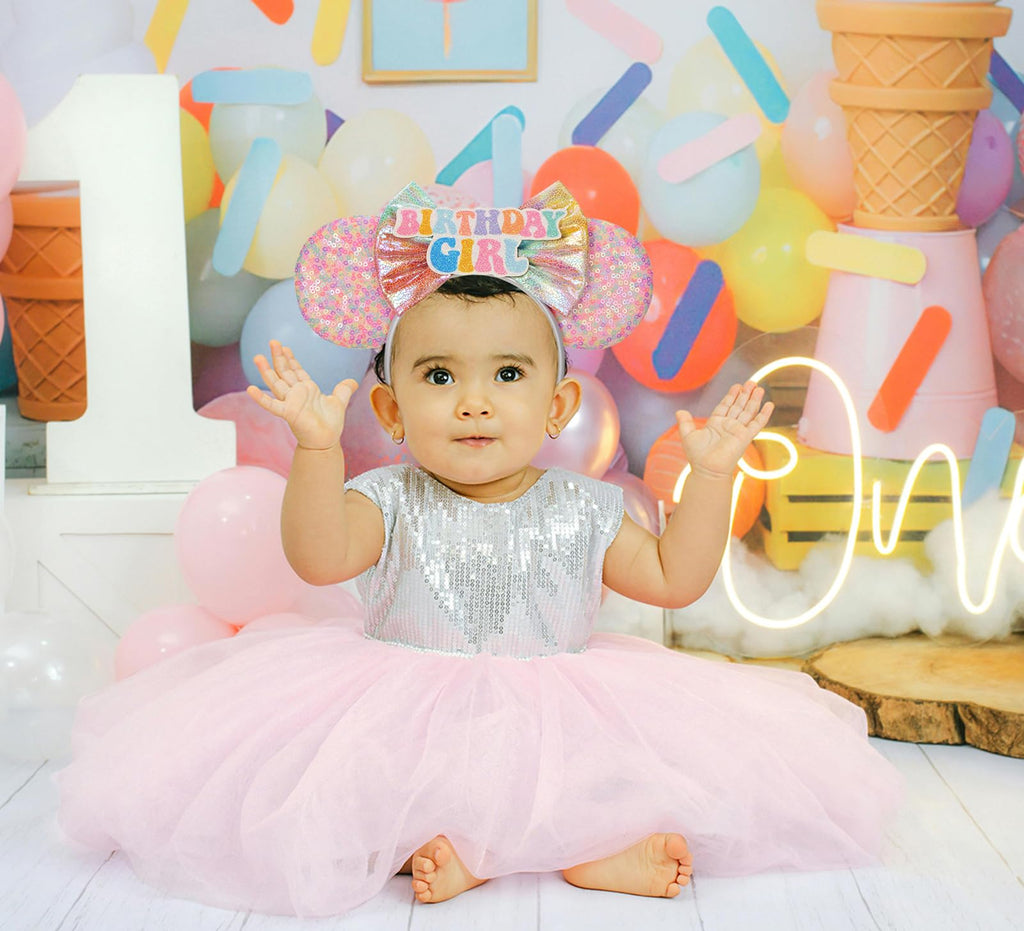 Seamoy Sequin Minnie Ears Headband – Rainbow Birthday Accessory