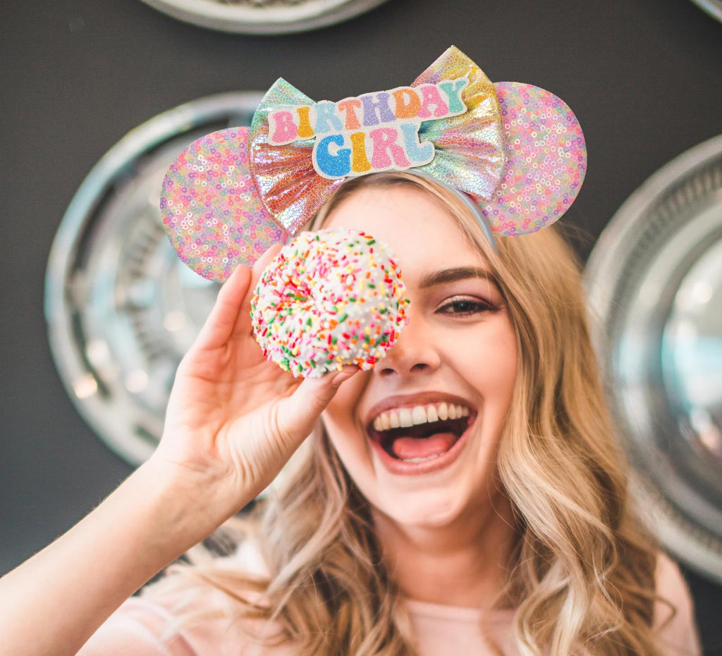 Seamoy Sequin Minnie Ears Headband – Rainbow Birthday Accessory