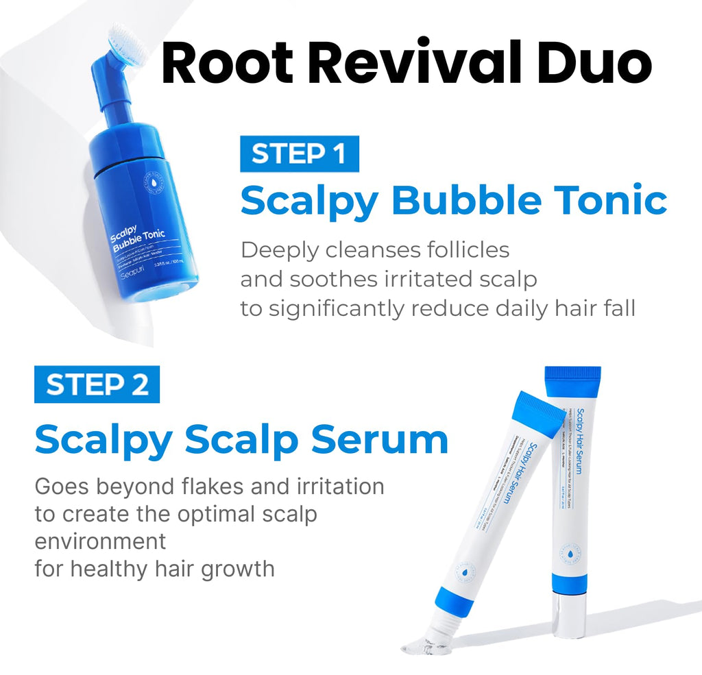 Seapuri Bubble Tonic | Leave-In Scalp Detox Foam for Oily, Itchy Roots