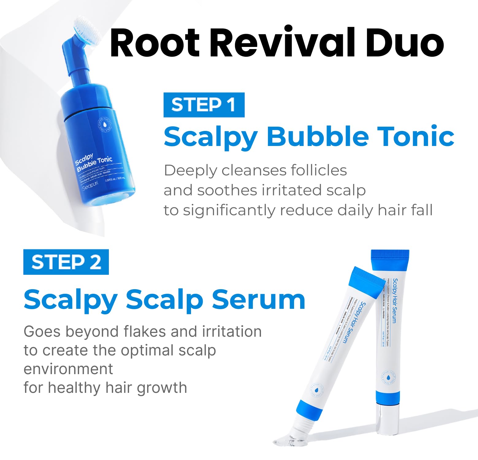 Seapuri Bubble Tonic | Leave-In Scalp Detox Foam for Oily, Itchy Roots