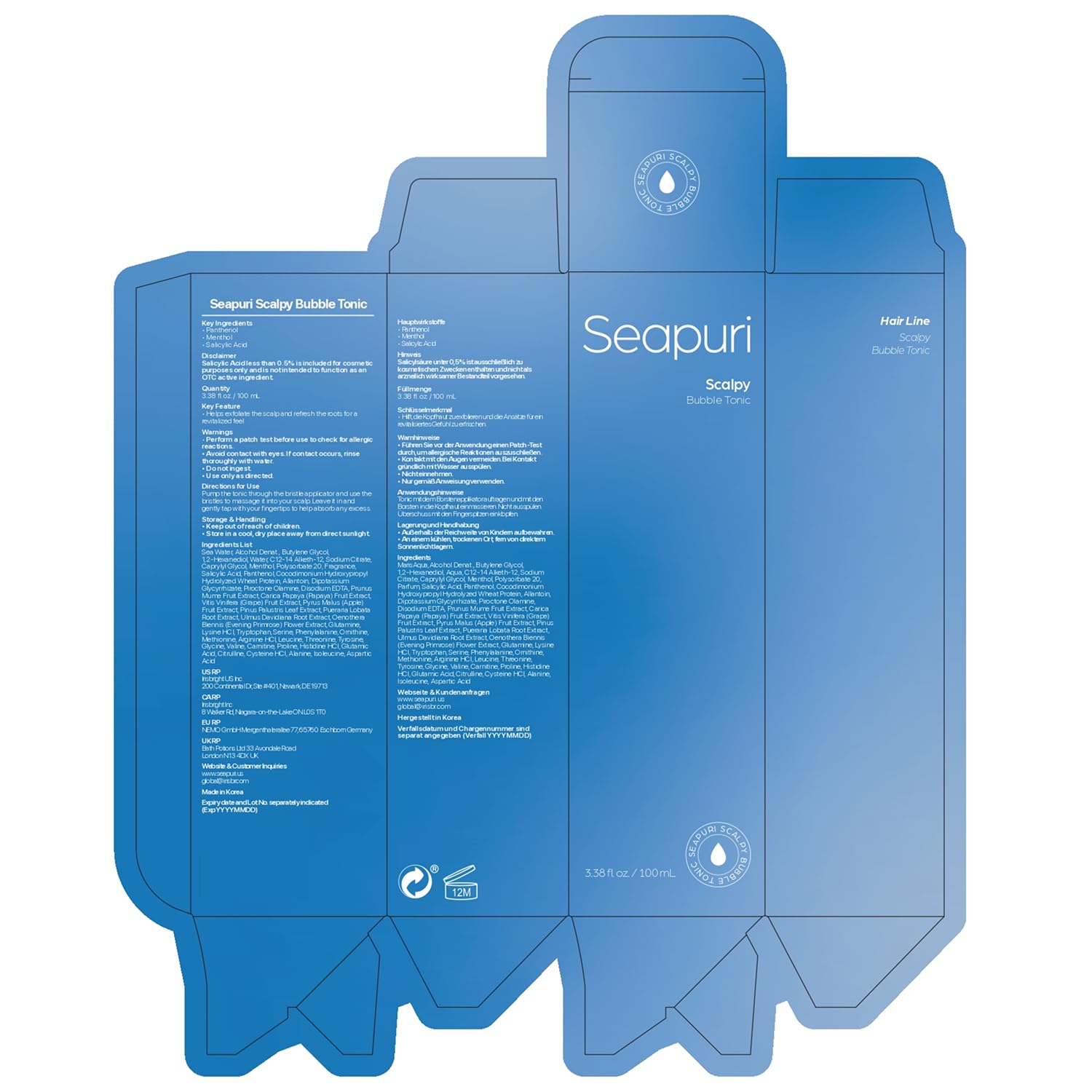 Seapuri Bubble Tonic | Leave-In Scalp Detox Foam for Oily, Itchy Roots