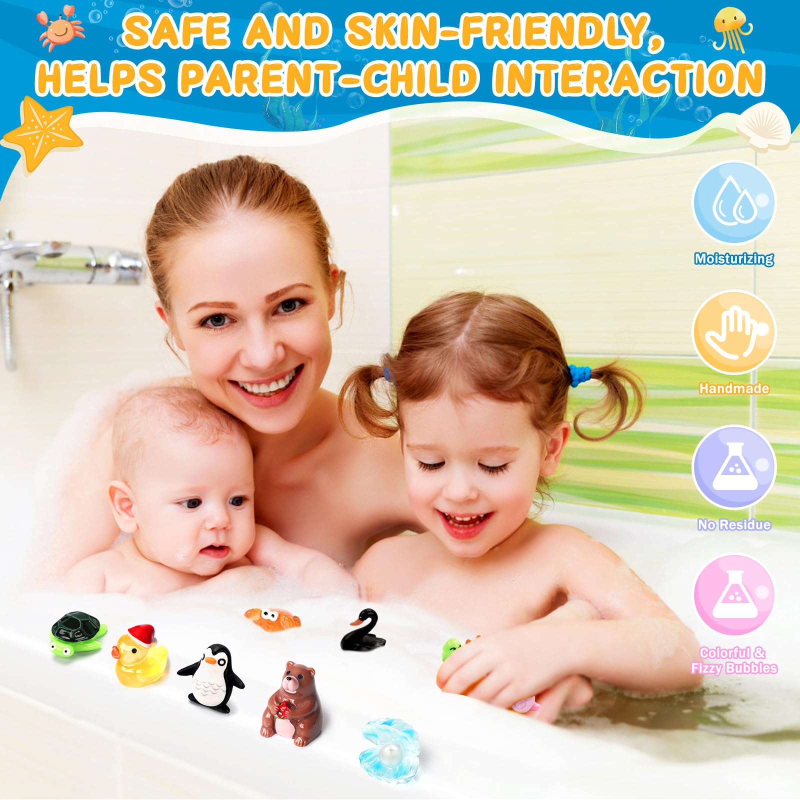 SeasonBliss Kids Bath Bombs — 24 Surprises and Toys (Ages 3+)