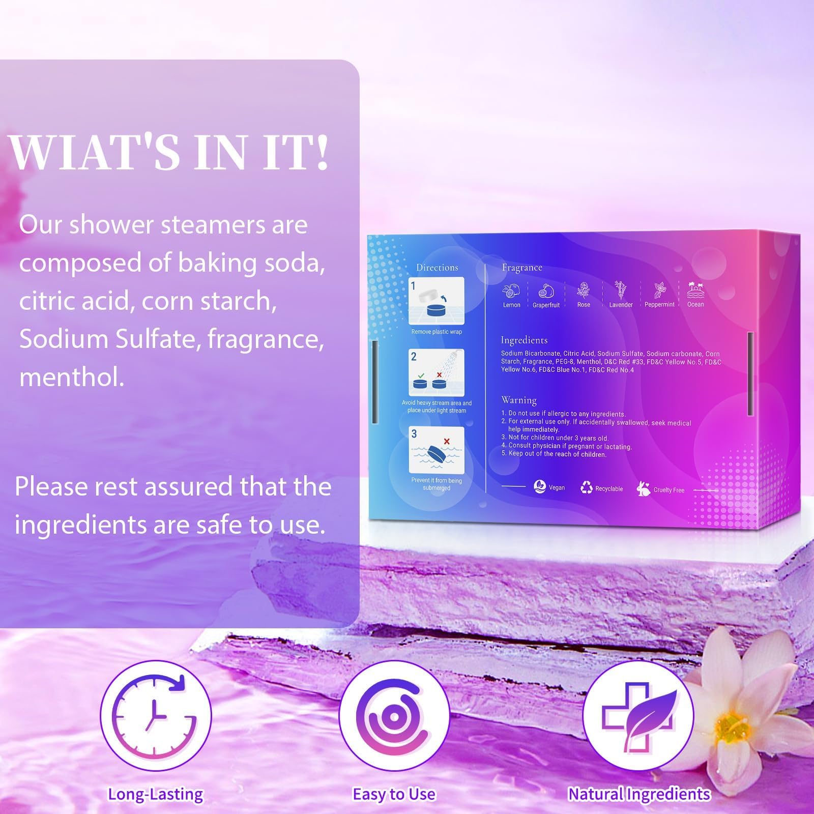 SeasonBliss Shower Steamers 18 Pack Set – 6 Scents, Natural Ingredients, Easy to Use & Giftable