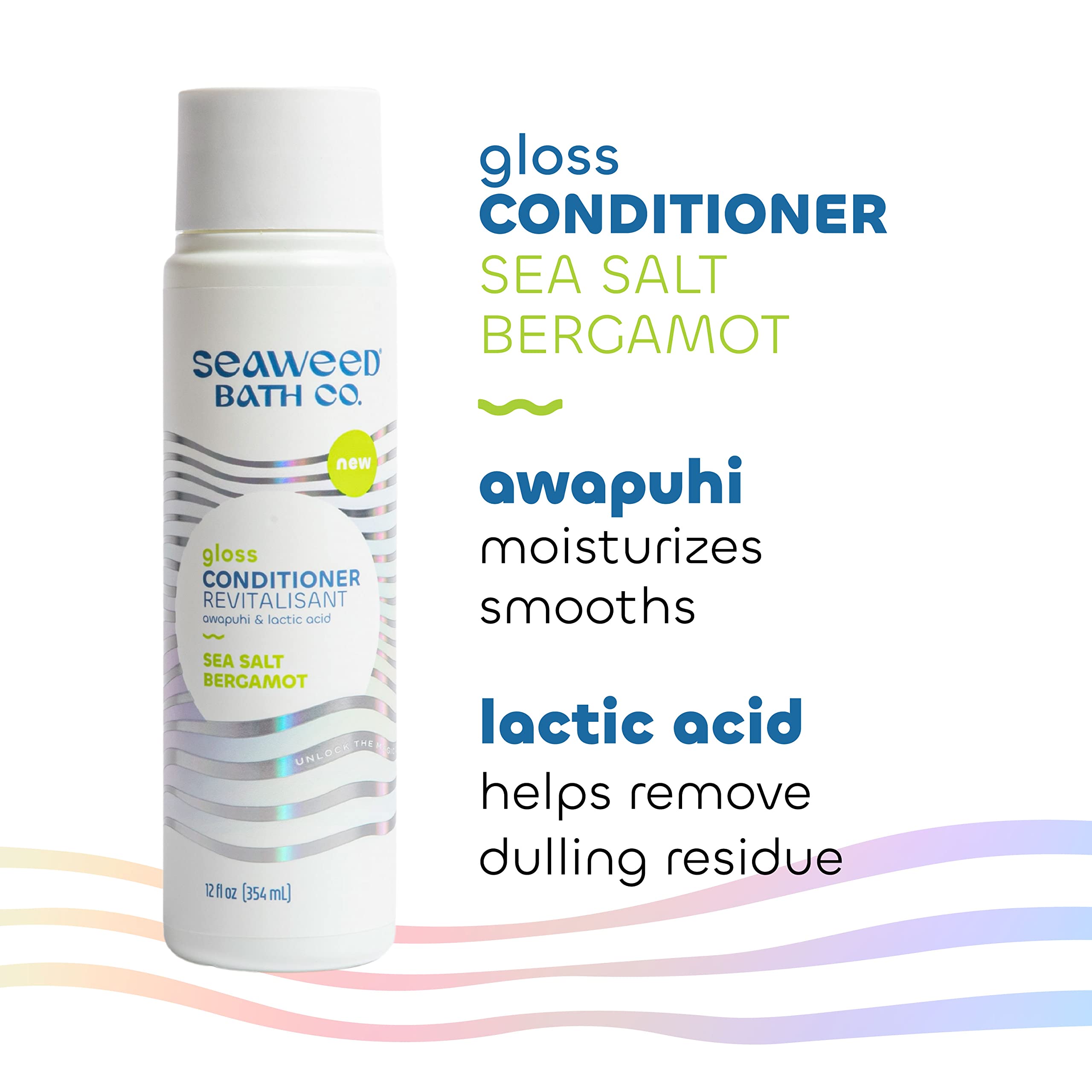 The Seaweed Bath Co. Gloss Conditioner – Sea Salt Bergamot, 12 oz | For All Hair Types