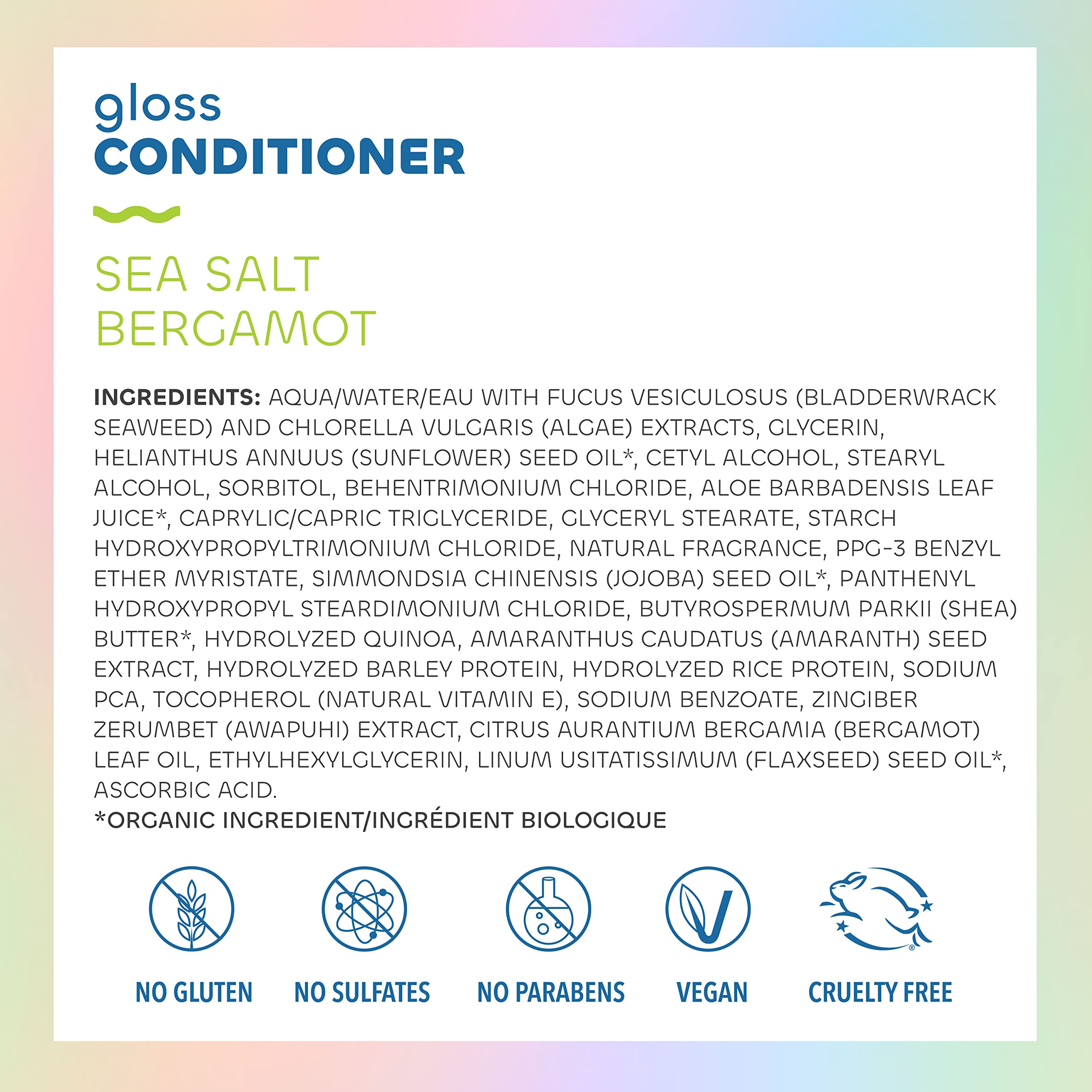 The Seaweed Bath Co. Gloss Conditioner – Sea Salt Bergamot, 12 oz | For All Hair Types