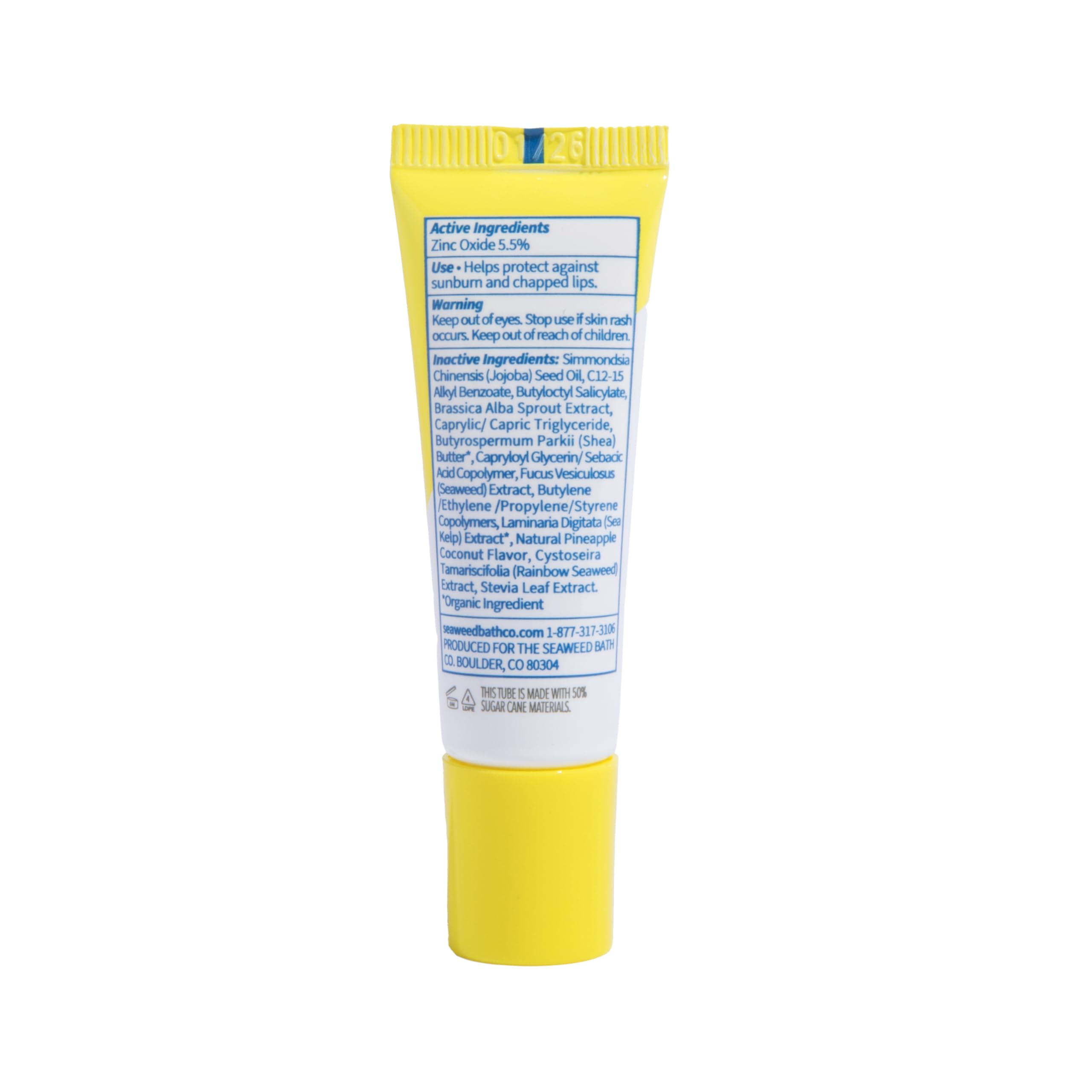 Seaweed Bath Co. Hydrating Lip Shine SPF 20 – Clear Mineral Lip Balm, 0.28 Oz (6-Pack)