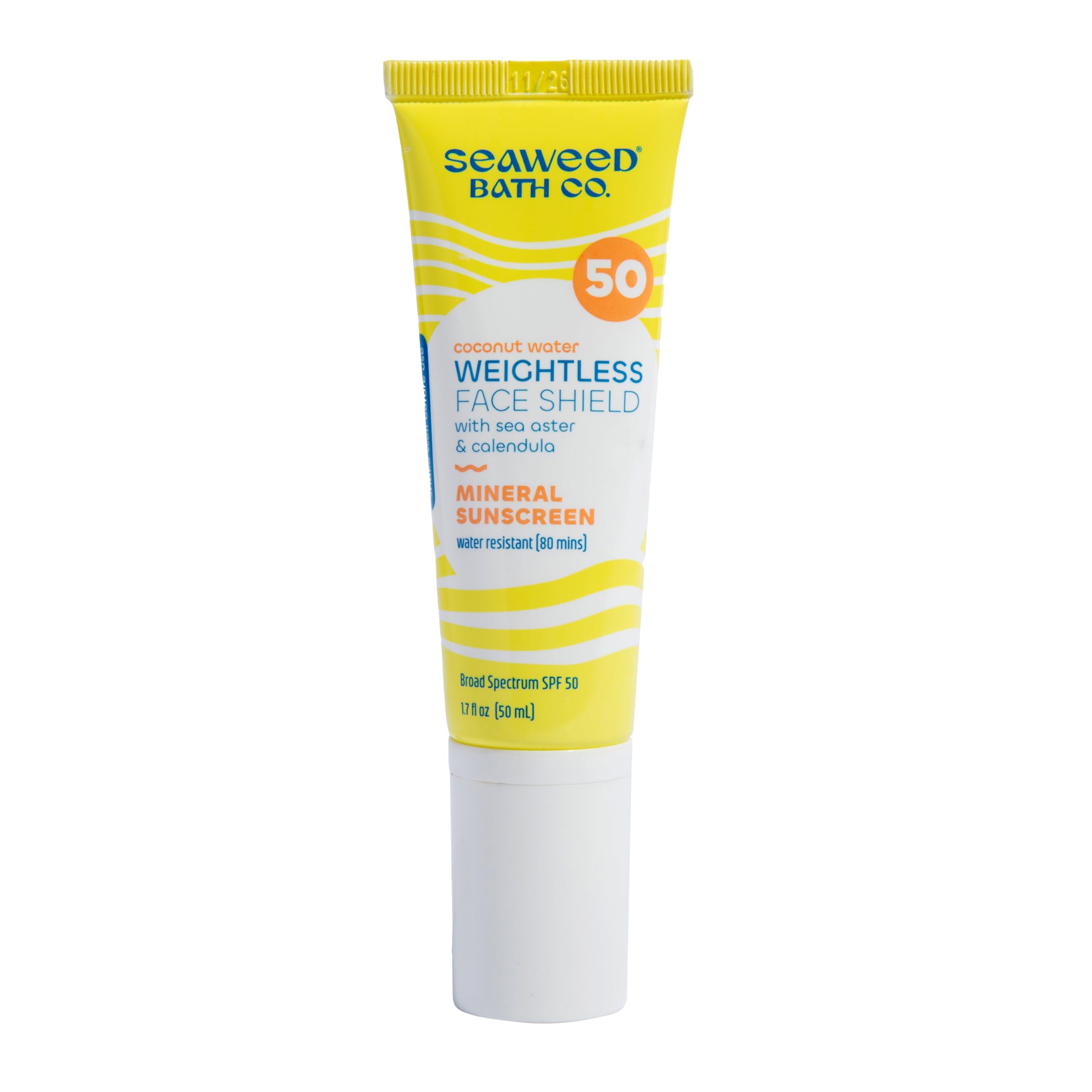 Seaweed Bath Co. Weightless Face Shield SPF 50 – Mineral Sunscreen Serum 1.7 oz