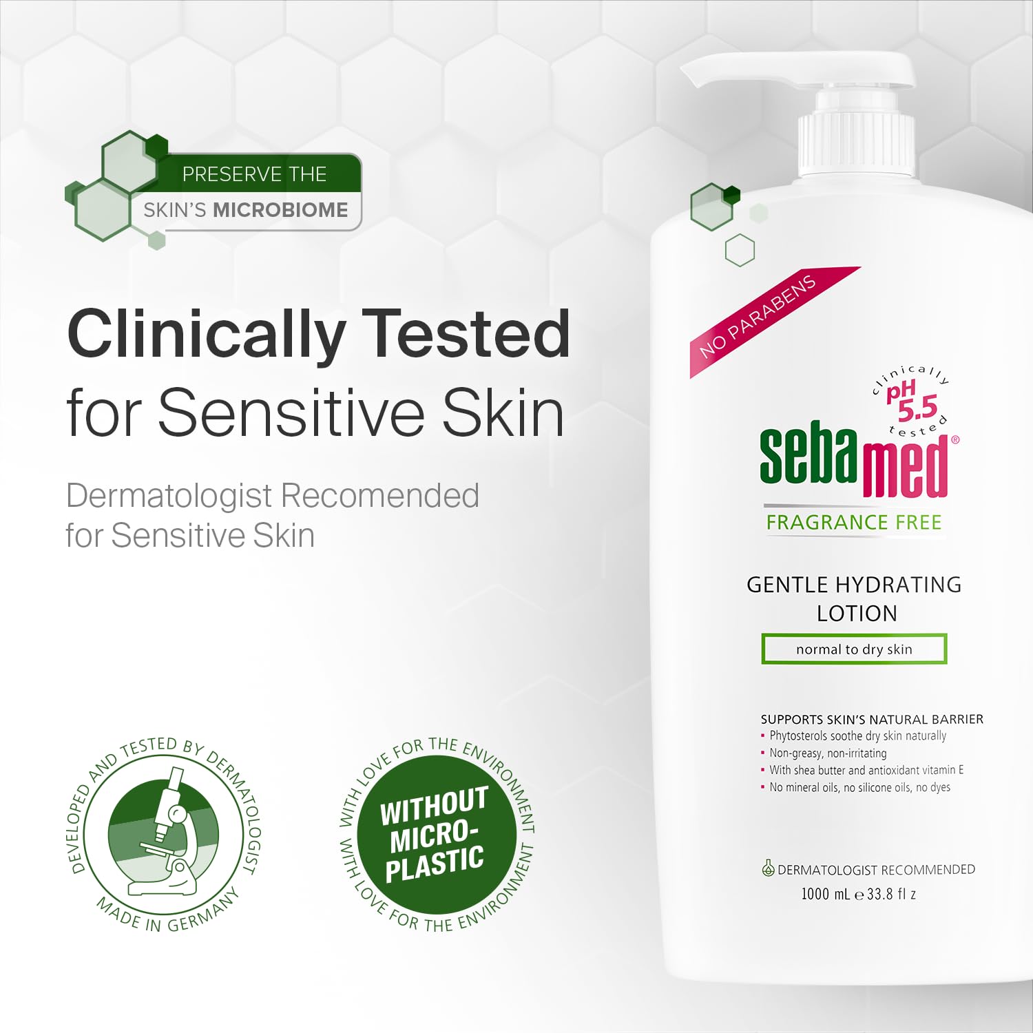 SEBAMED Fragrance-Free Gentle Hydrating Lotion for Normal to Dry Sensitive Skin | Ultra Mild 1 Liter