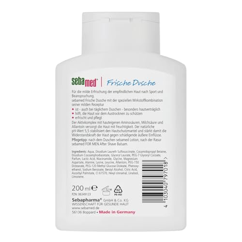 SEBAMED Fresh Bath & Shower Gel 200ml – Soap-Free Daily Cleanser