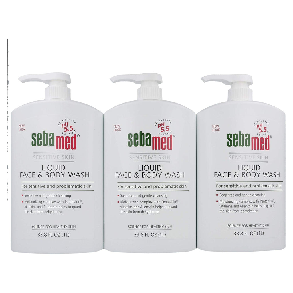 SEBAMED Liquid Face and Body Wash (1 Liter) – Pack of 3