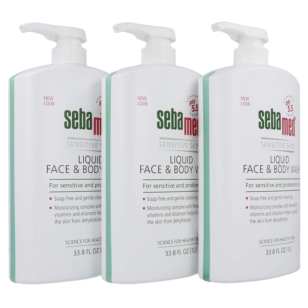 SEBAMED Liquid Face and Body Wash (1 Liter) – Pack of 3