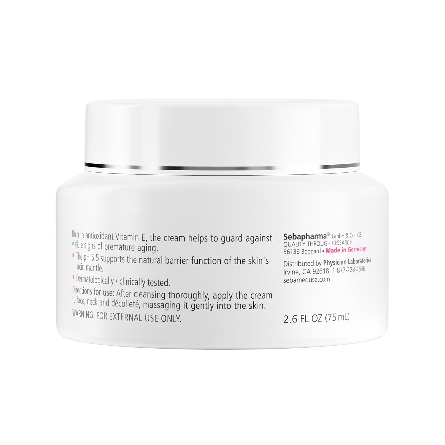 SEBAMED Moisturizing Face Cream for Sensitive Skin — Ultra Hydrating, pH 5.5, Vitamin E, Hypoallergenic (75 mL) Pack of 6