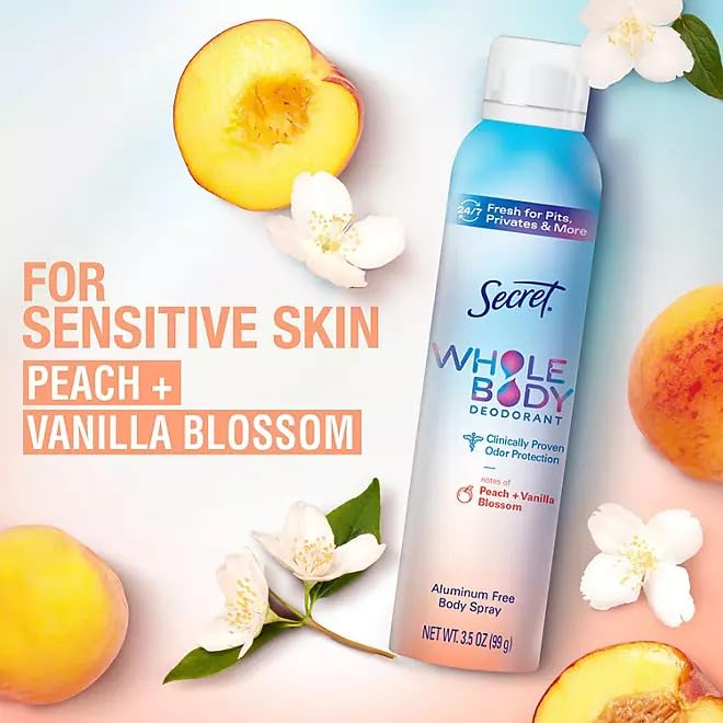 SECRET Whole Body Deodorant Duo – Peach & Vanilla Blossom (2 Pack)