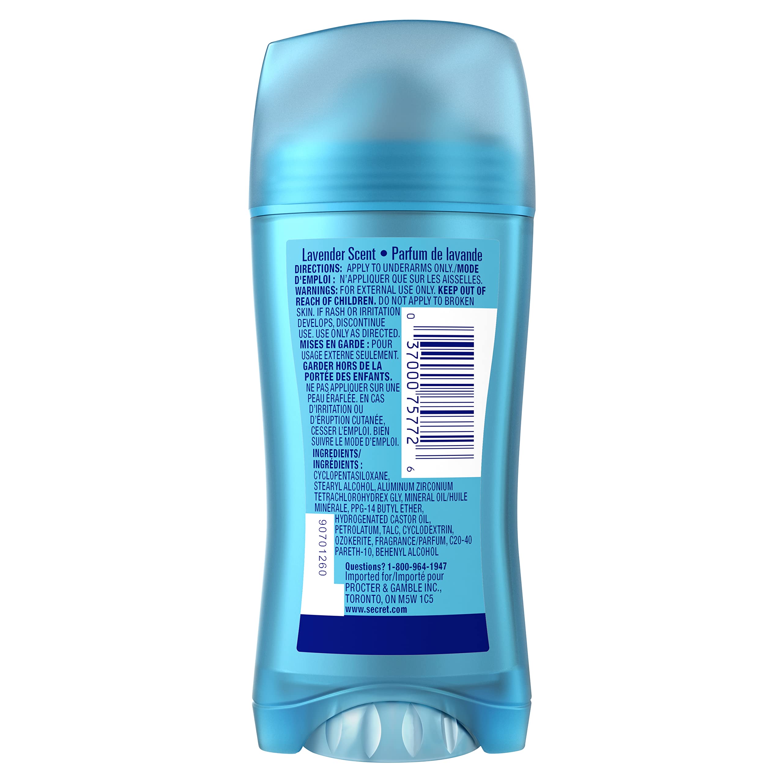 Secret Lavender Invisible Solid Antiperspirant & Deodorant for Women – 2.6 oz (Pack of 3)