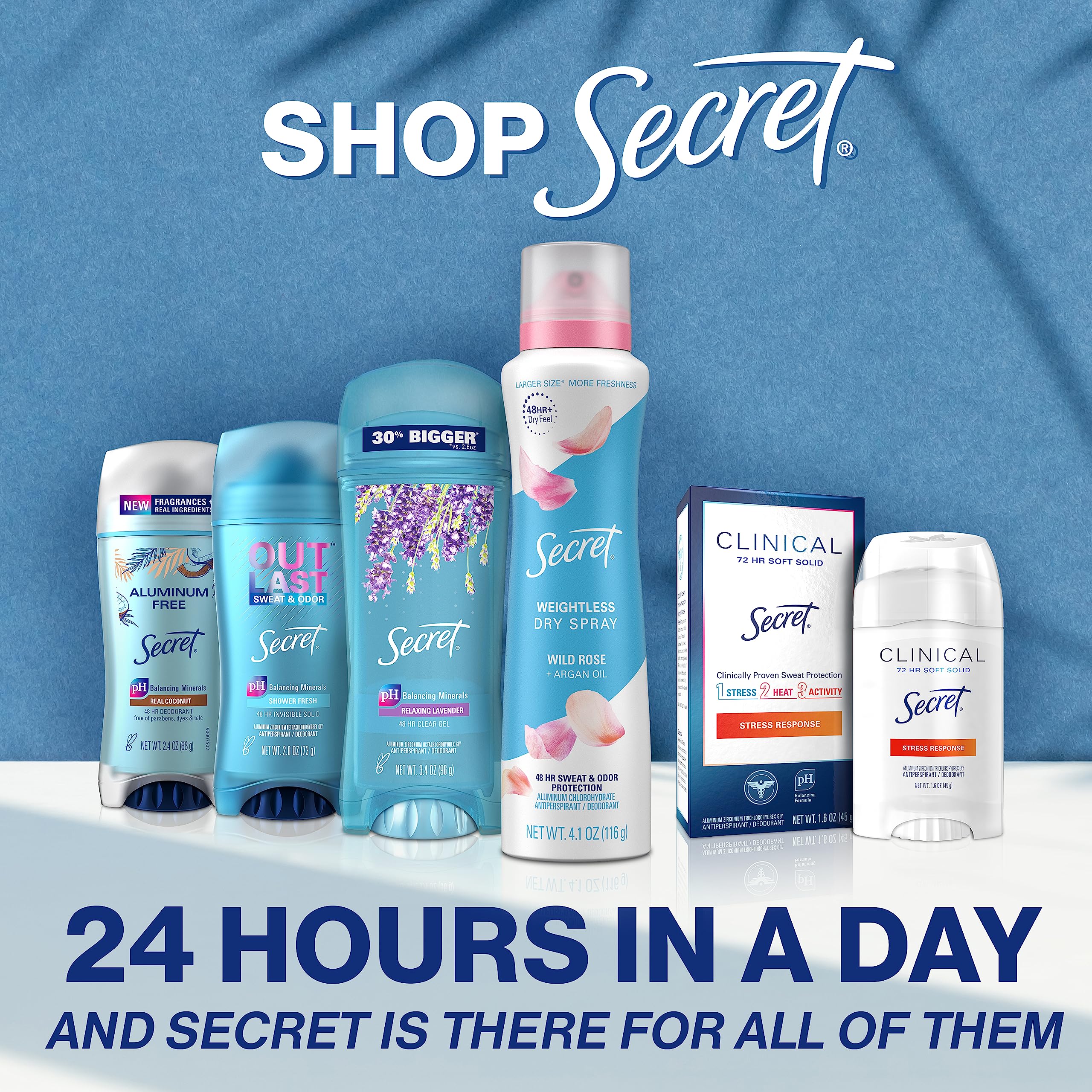 Secret Lavender Invisible Solid Antiperspirant & Deodorant for Women – 2.6 oz (Pack of 3)
