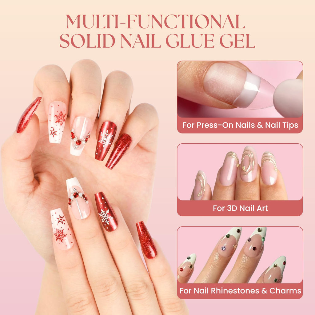 GLUI by Secret Nails – Extra-Strong Press-On Nail Glue Gel (15ml) | Long-Lasting Bond