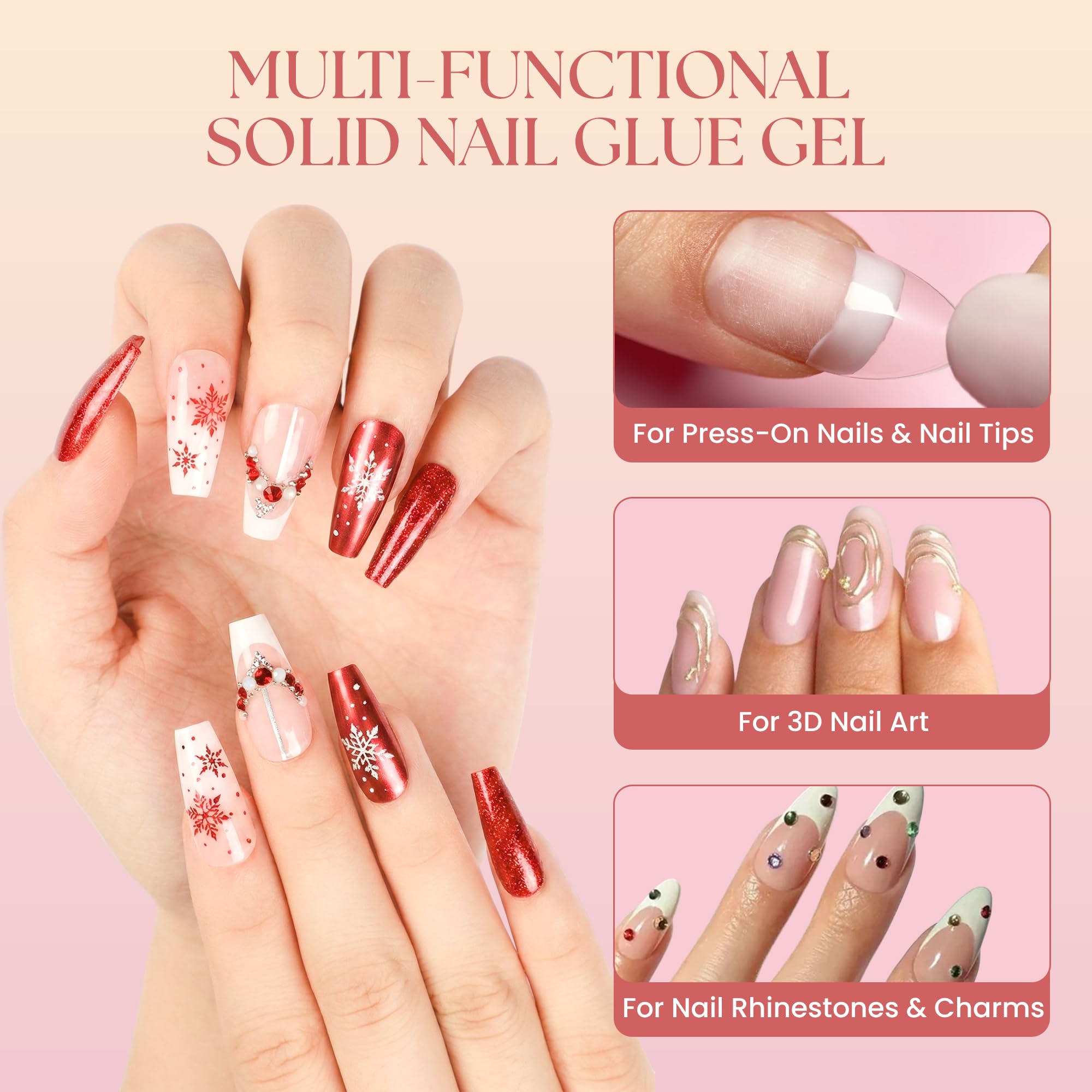 GLUI by Secret Nails – Extra-Strong Press-On Nail Glue Gel (15ml) | Long-Lasting Bond
