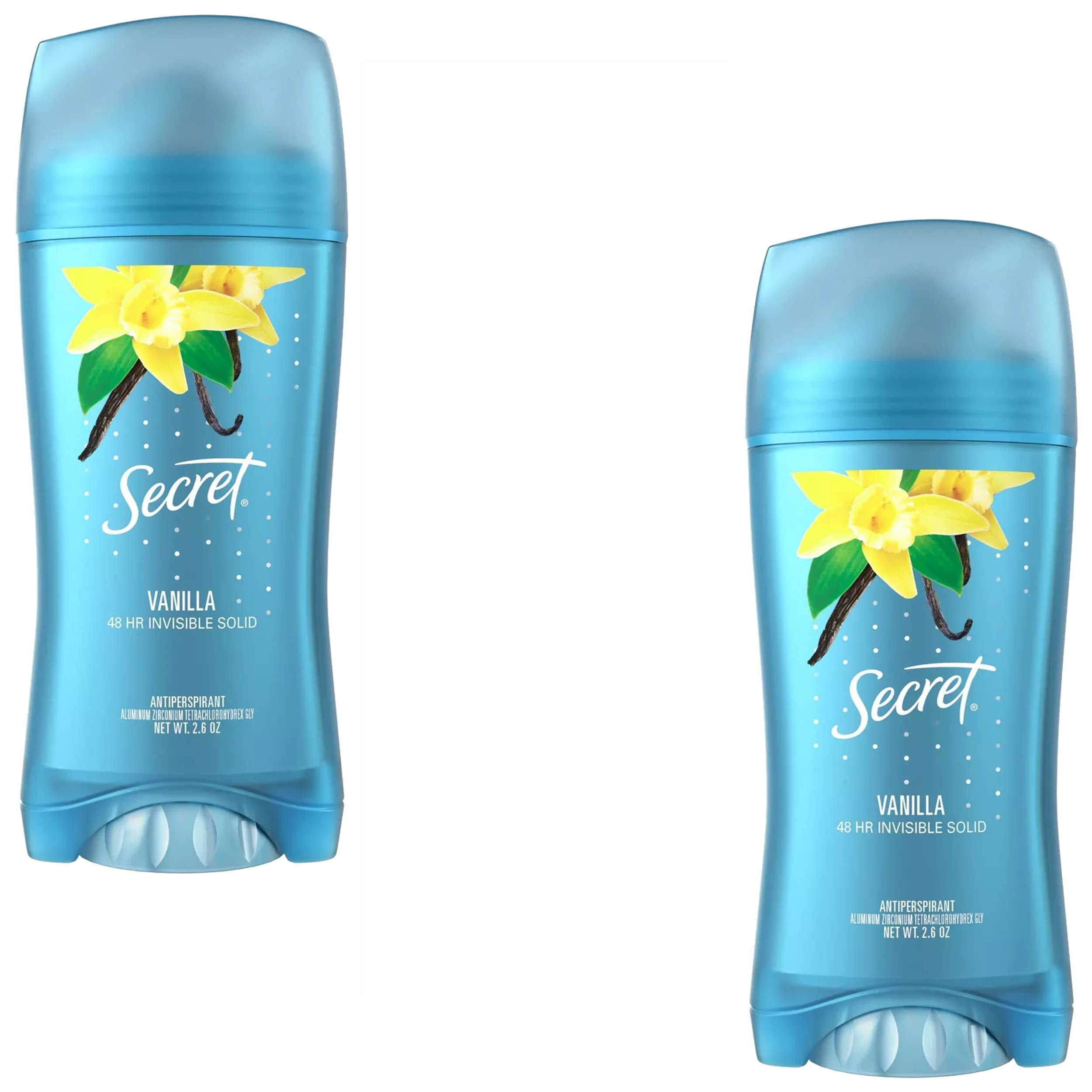 Secret Scent Expressions Va Va Vanilla Invisible Solid Antiperspirant Deodorant – Pack of 2, 2.6 oz Each