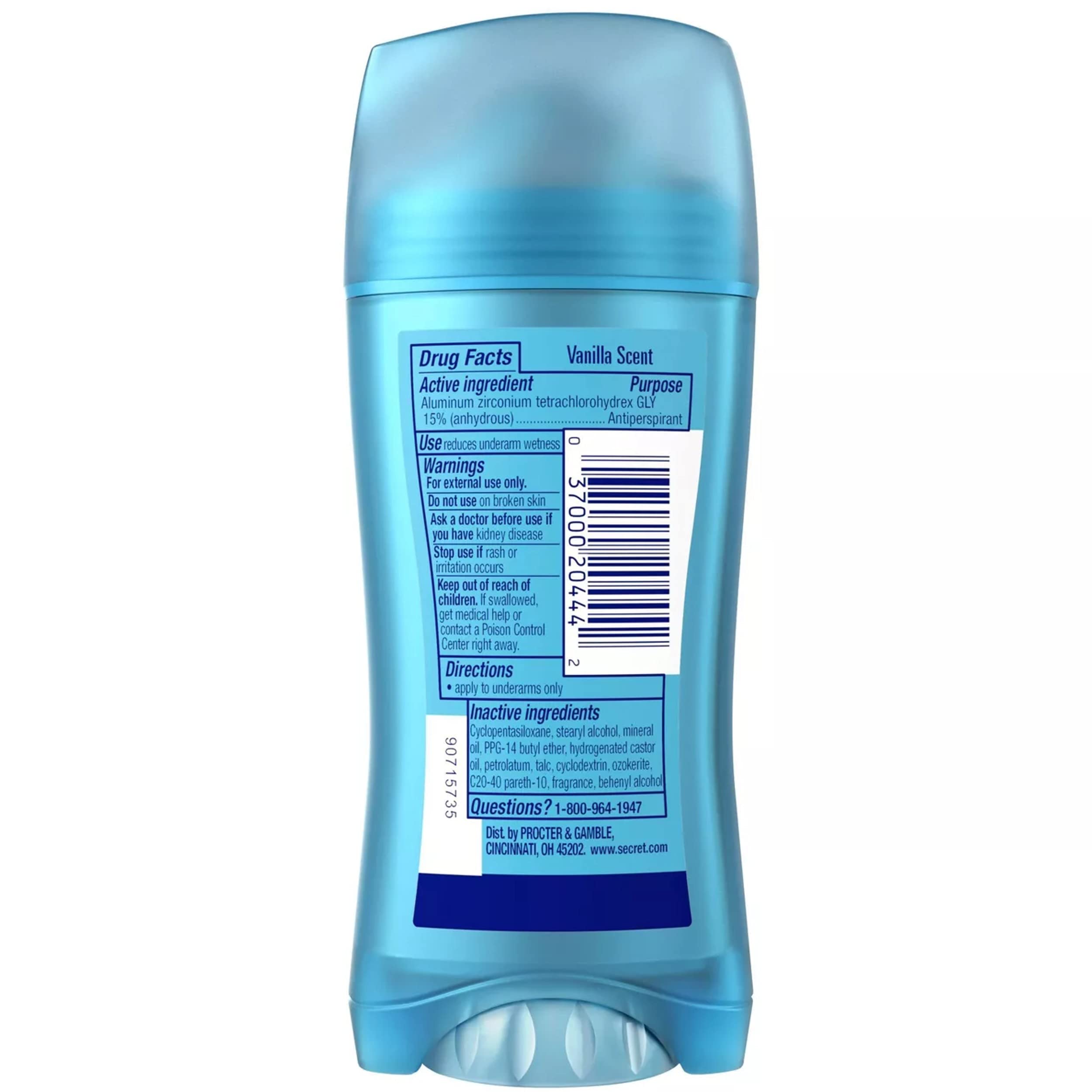 Secret Scent Expressions Va Va Vanilla Invisible Solid Antiperspirant Deodorant – Pack of 2, 2.6 oz Each
