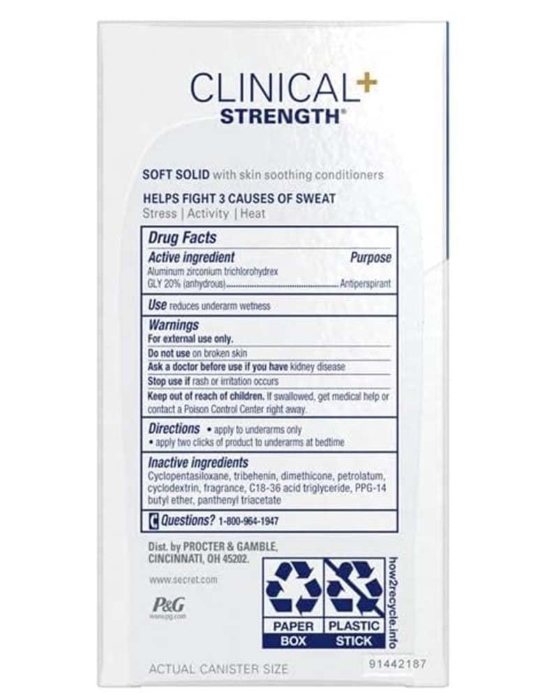 Secret Clinical Strength Soft Solid Deodorant – Light & Fresh Scent, 1.60 oz, Pack of 3