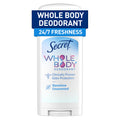 Secret Whole Body Deodorant Stick for Women — Unscented, Aluminum-Free, 72 HR Protection, 2.4 oz