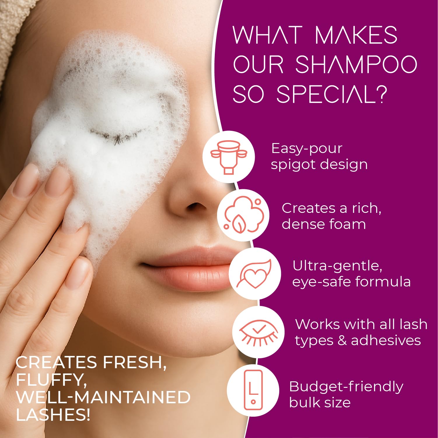 SecretsID Pro Lash Shampoo for Extensions – 4L Eco-Refill + 50 Cards
