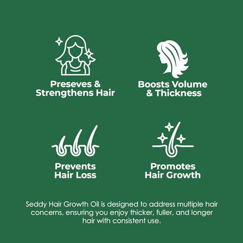 Seddy Hair Growth & Strengthening Oil with Caffeine, Rosemary & Biotin — 1.7 Fl Oz (Pack of 1)