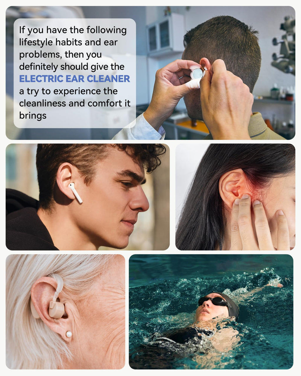 SEEDEAR Electric Ear Wax Removal Kit — 4 Water Pressure Modes, 300ml Tank, IPX7 Waterproof