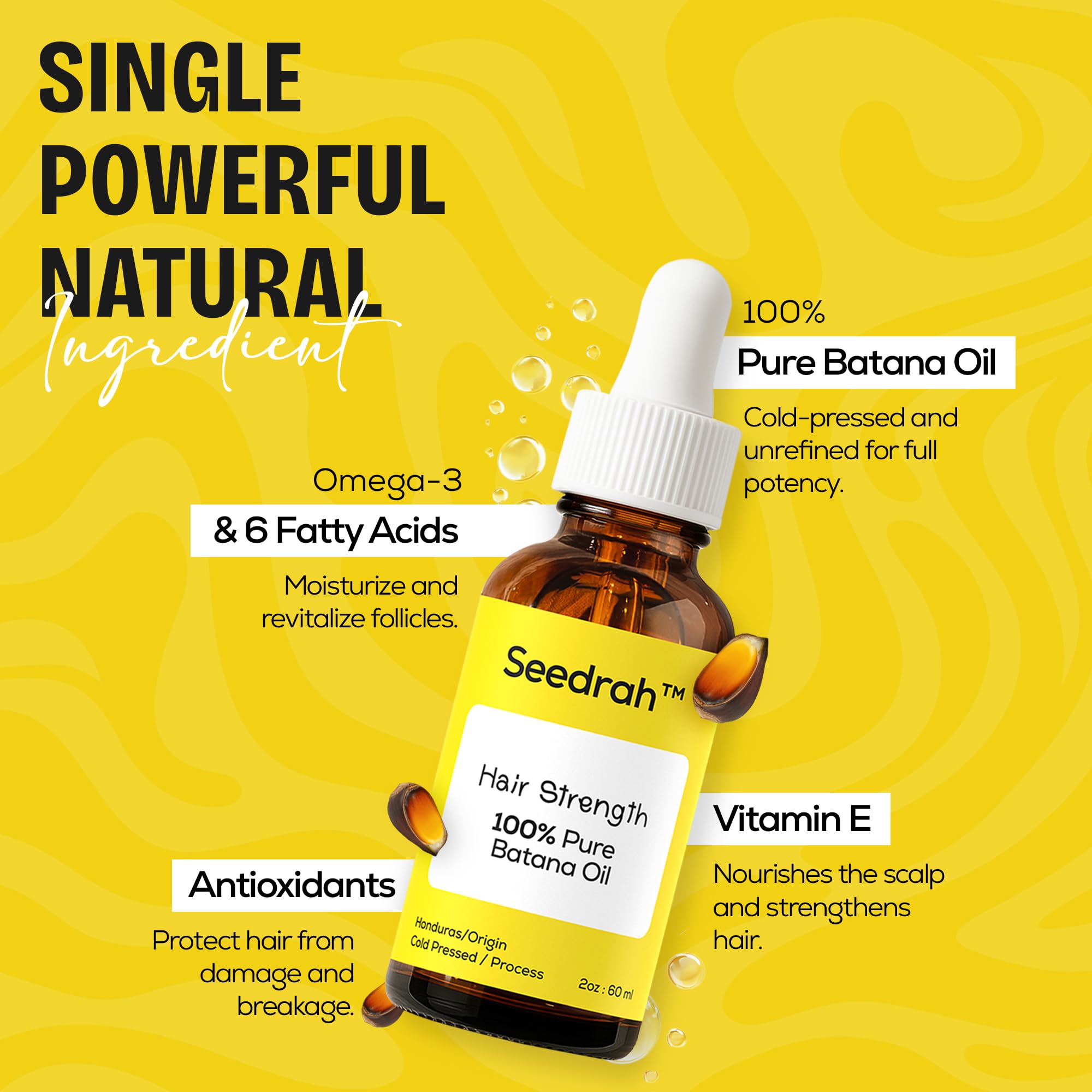 SEEDRAH Batana Oil for Hair Growth – 100% Pure & Natural, Honduras