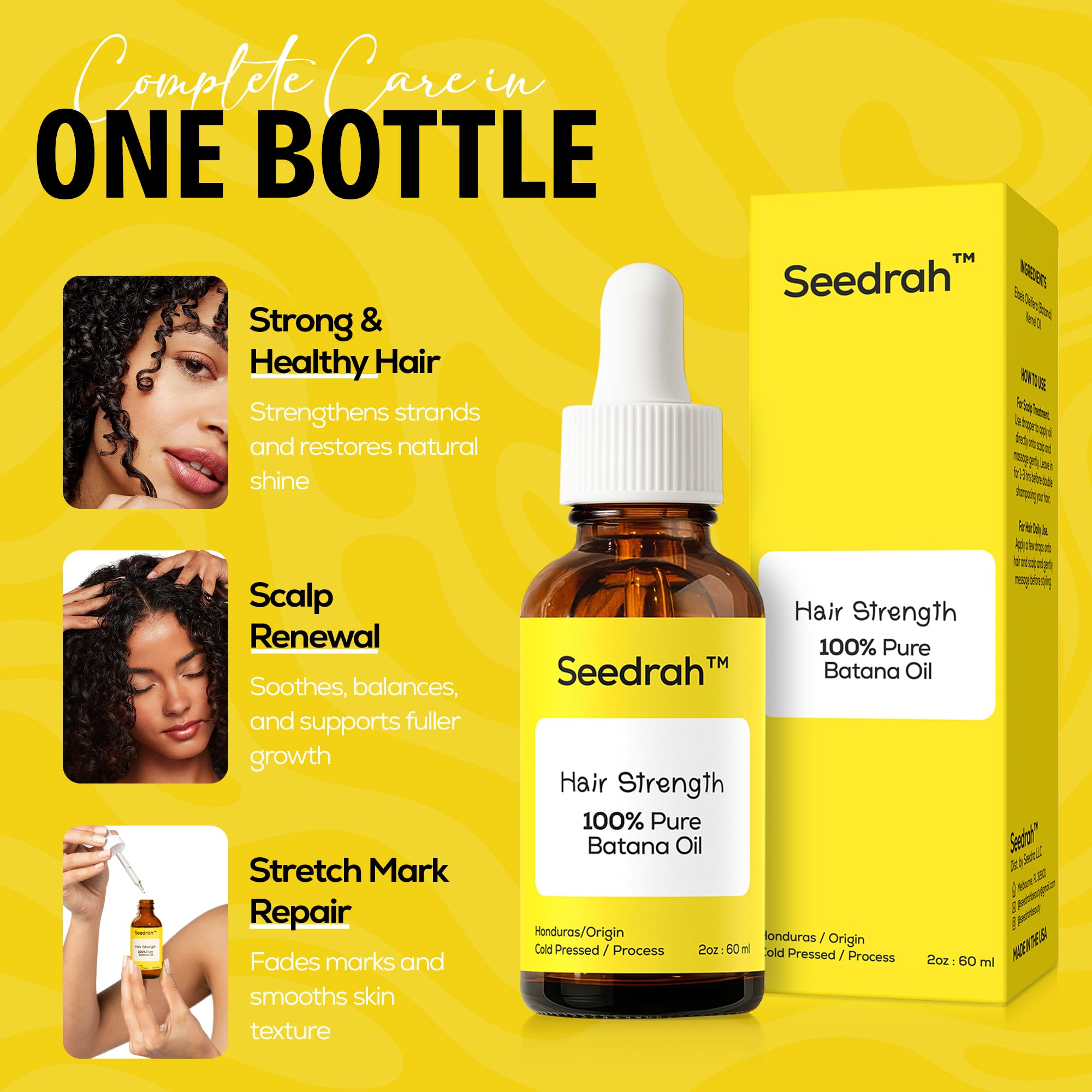 SEEDRAH Batana Oil for Hair Growth – 100% Pure & Natural, Honduras