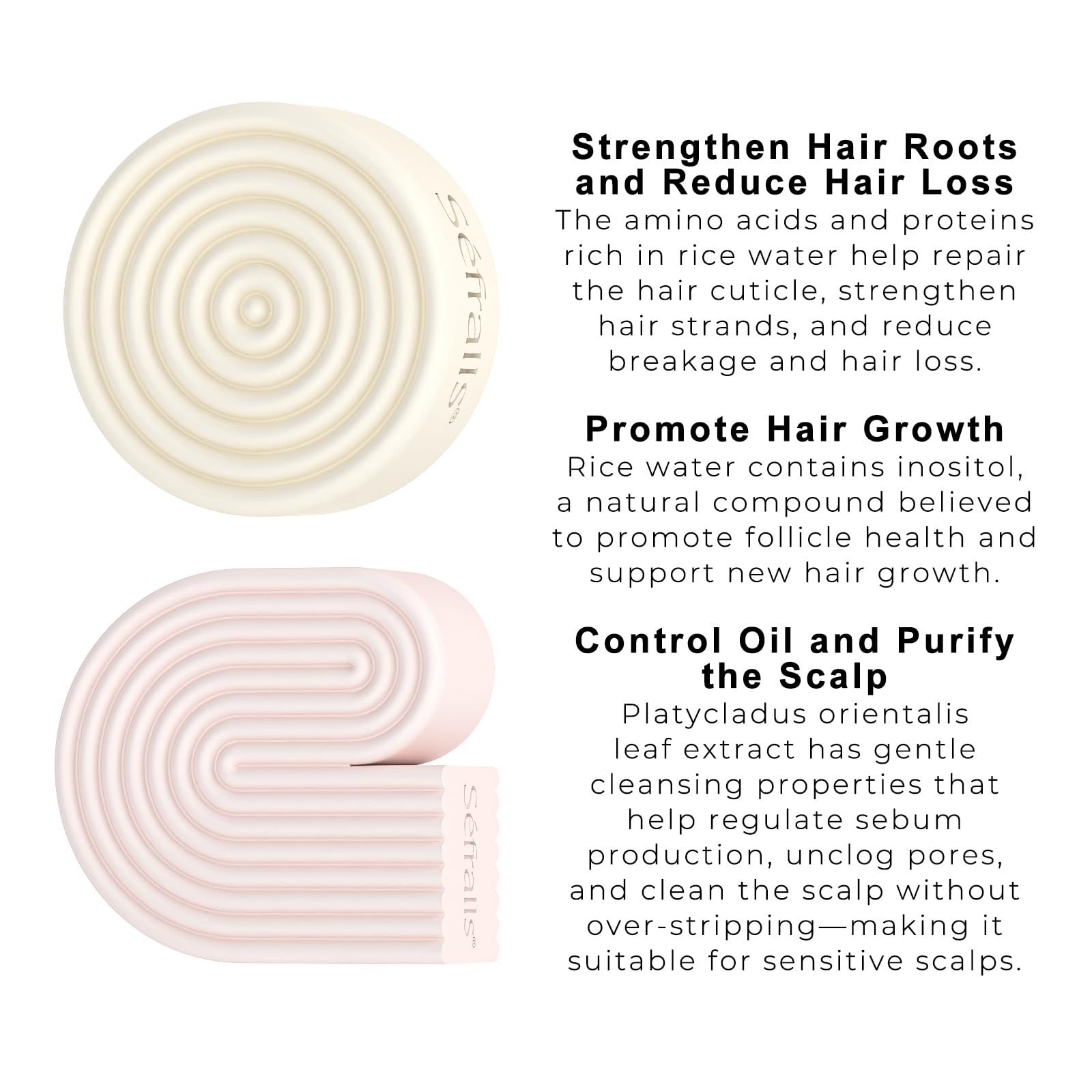 Sefralls Rice Water Hair Care Set – Solid Shampoo & Conditioner Bars | 2-Pack – Paraben, Sulfate & Silicone Free