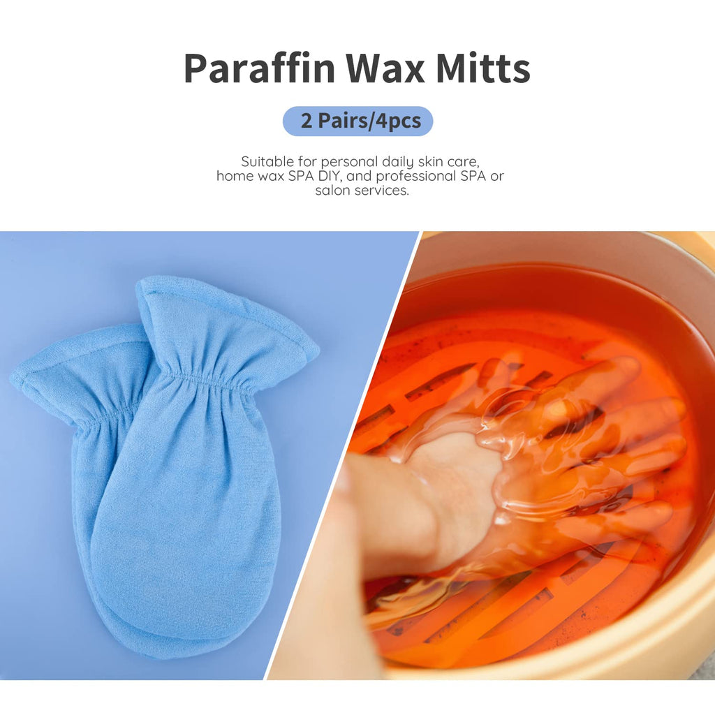 Segbeauty 4pcs Paraffin Wax Gloves – Heated Hand Spa Mittens, Blue