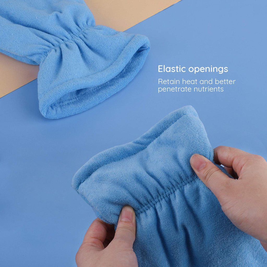 Segbeauty 4pcs Paraffin Wax Gloves – Heated Hand Spa Mittens, Blue