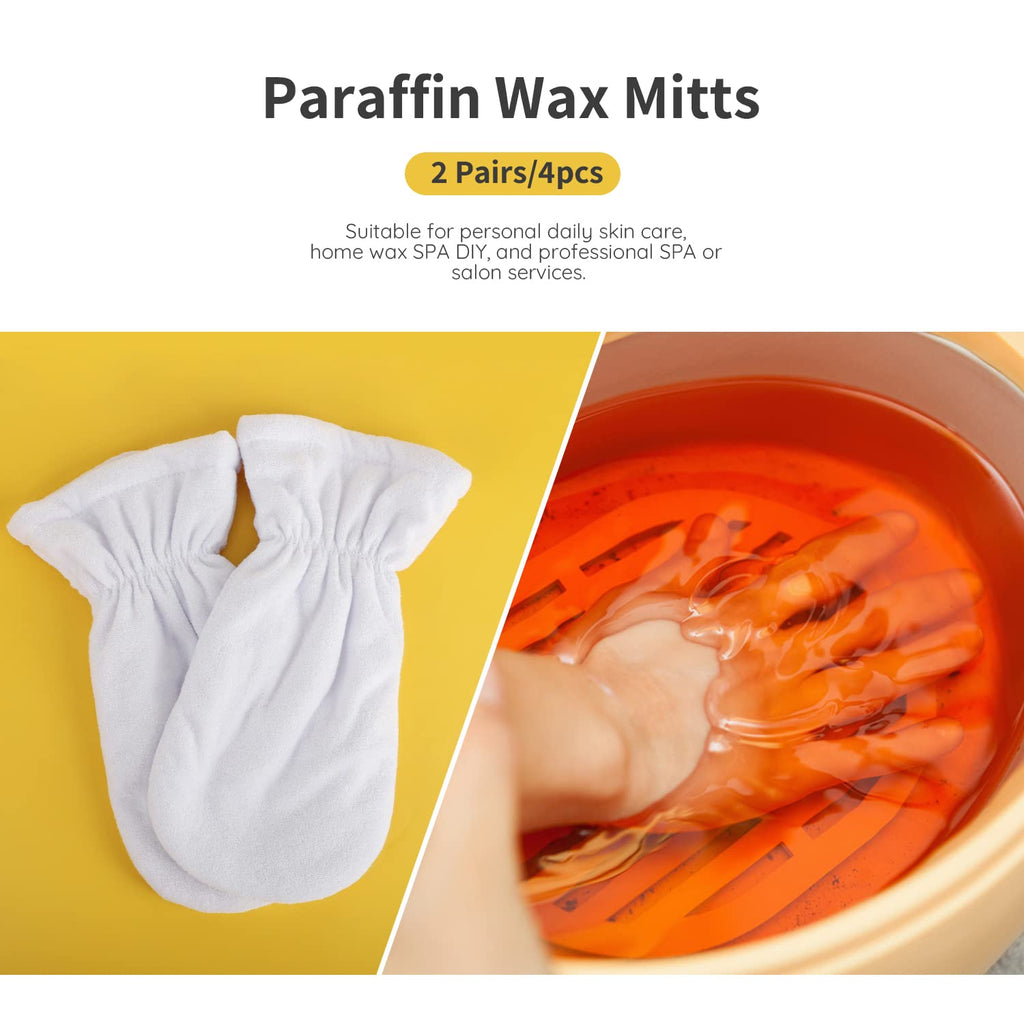 Segbeauty 4pc Paraffin Wax Mitts – Heated Hand Covers for Home Spa