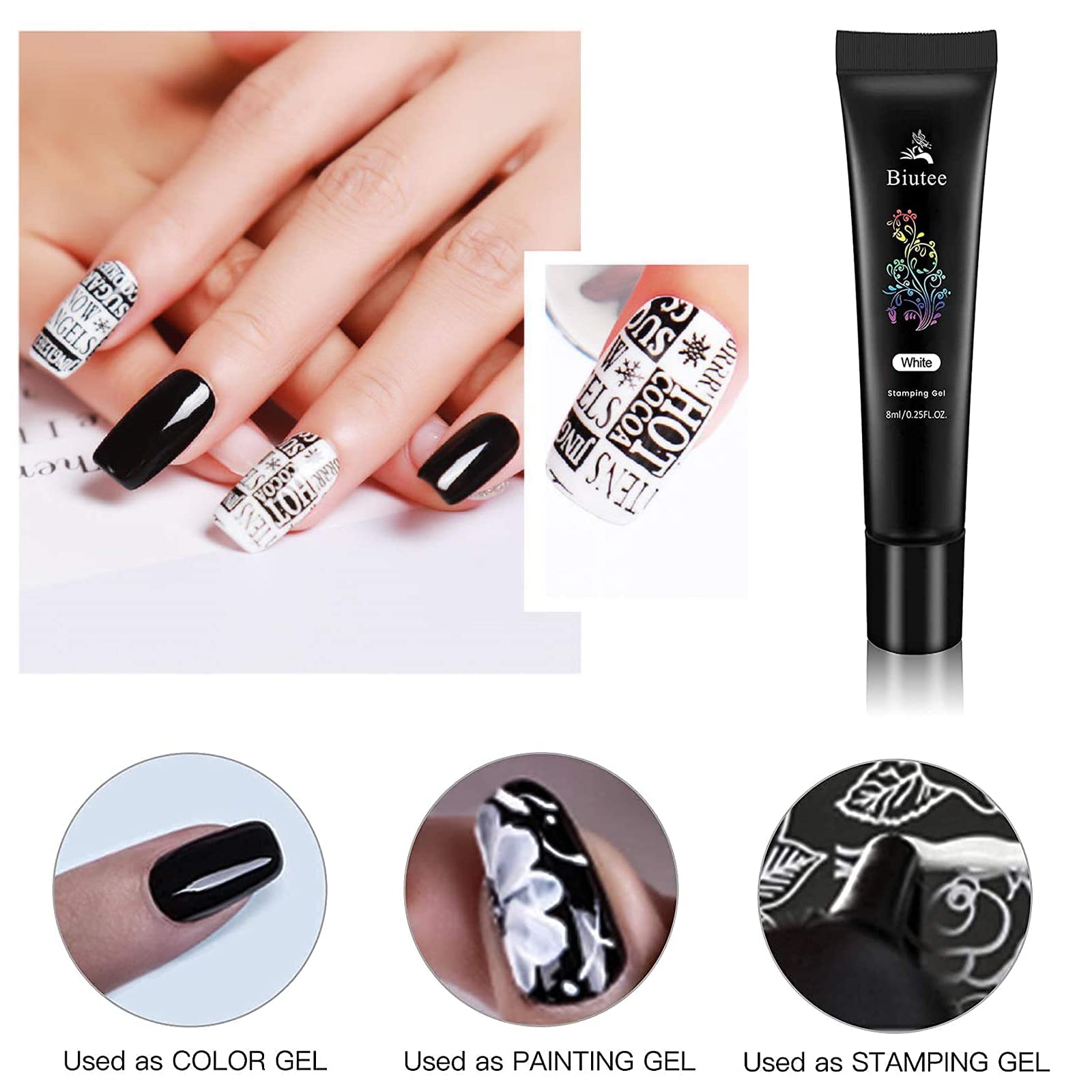 SEISSO Stamping Polish Gels – 8 Colors UV/LED Soak-Off Nail Art Kit