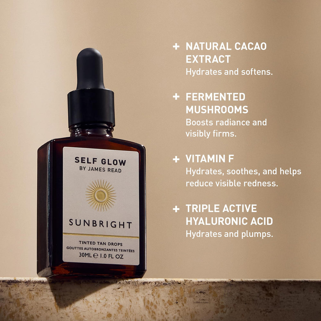Self Glow by James Read Sunbright Mix-In Drops – Customizable Glow for Skincare