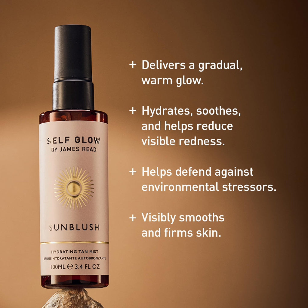 Self Glow by James Read Sunblush Hydrating Tan Mist Travel Size – Buildable Rosewater Glow