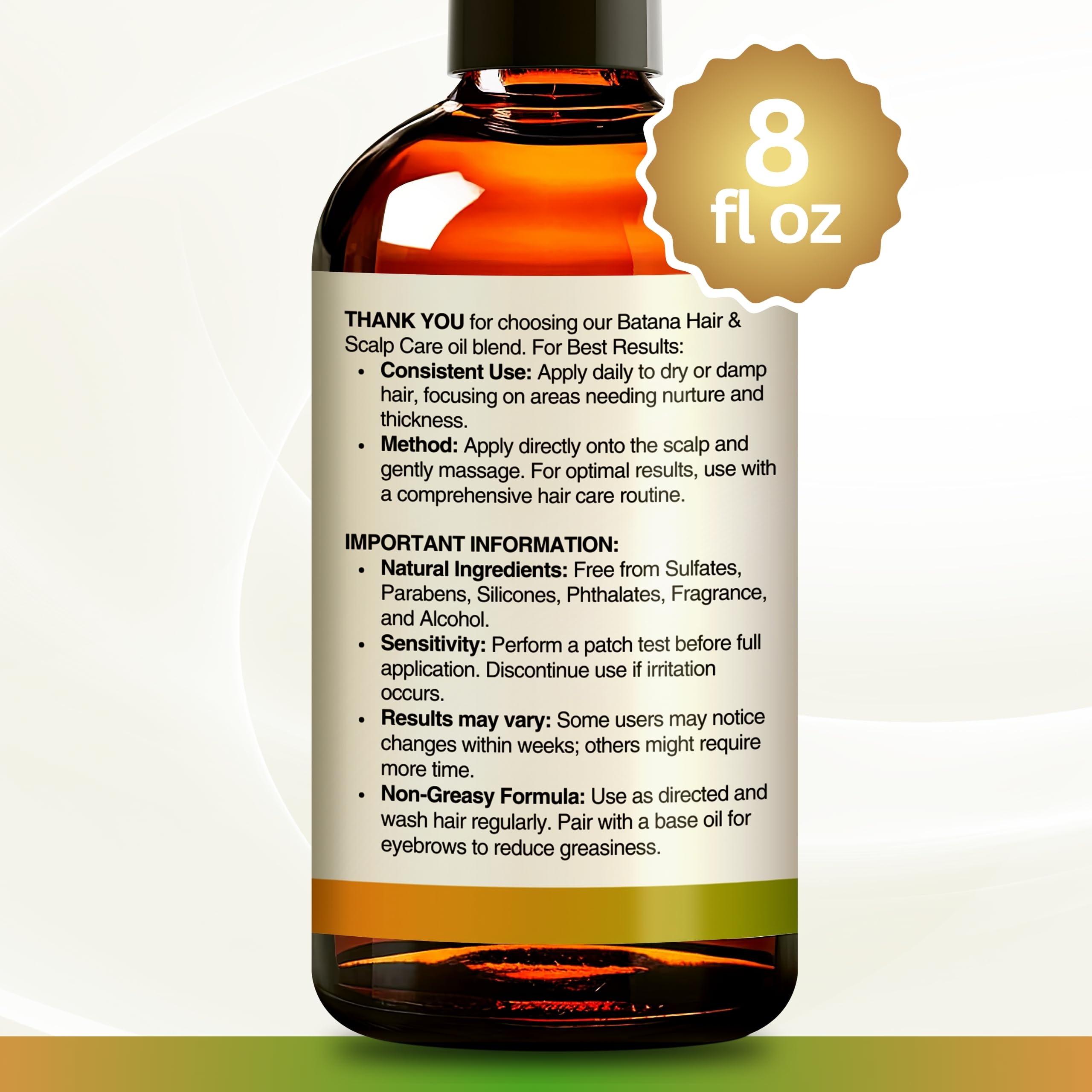 SELFWISE Batana Oil with Rosemary & Castor — Organic Hair Nourishing Oil, 8oz