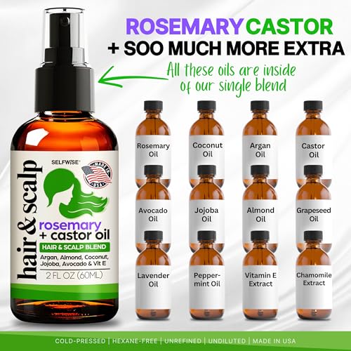 SELFWISE Organic Rosemary Hair Growth Oil with Applicator – 2oz
