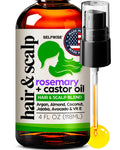 SELFWISE Organic Rosemary Oil for Hair Growth – 10-Oil Blend (Castor, Argan, Coconut, and more) 4oz