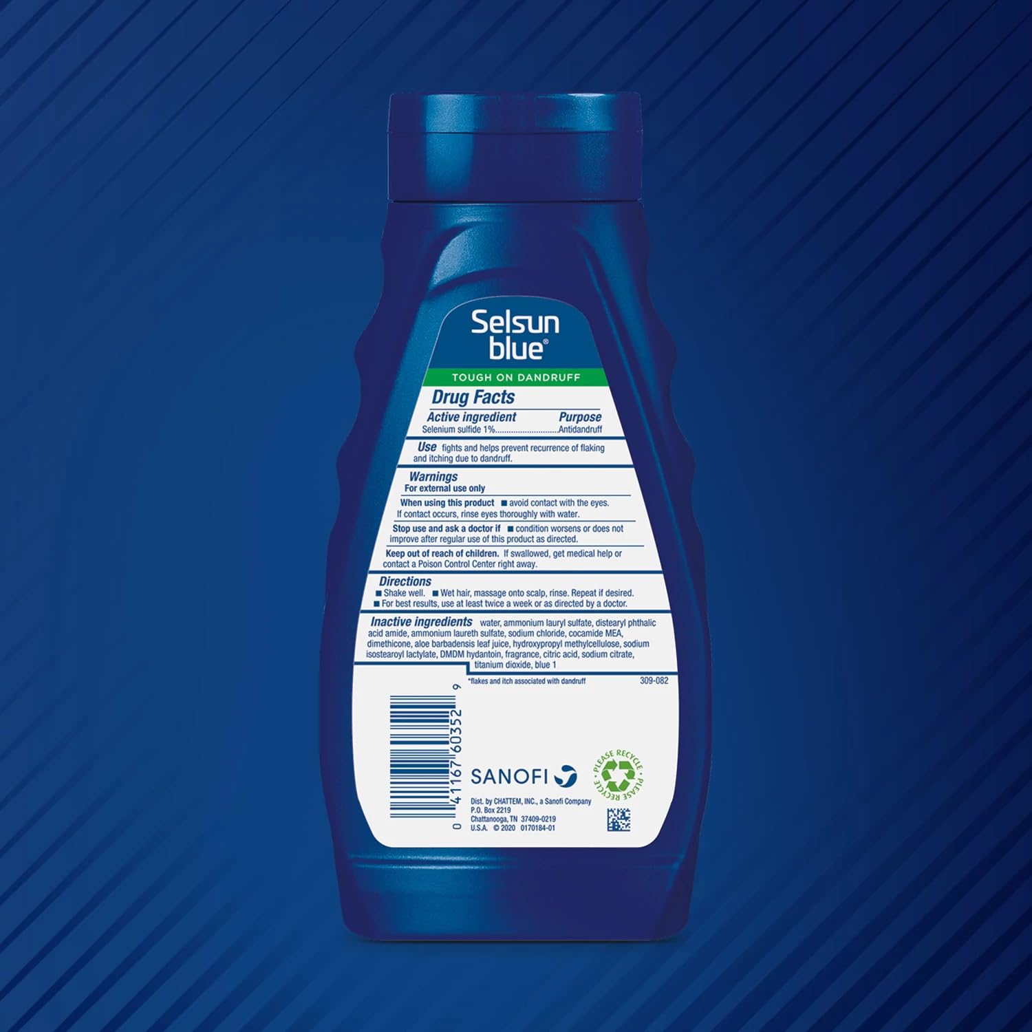 Selsun Blue Moisturizing Anti-Dandruff Shampoo with Aloe – 11 oz (1% Selenium Sulfide) Pack of 3