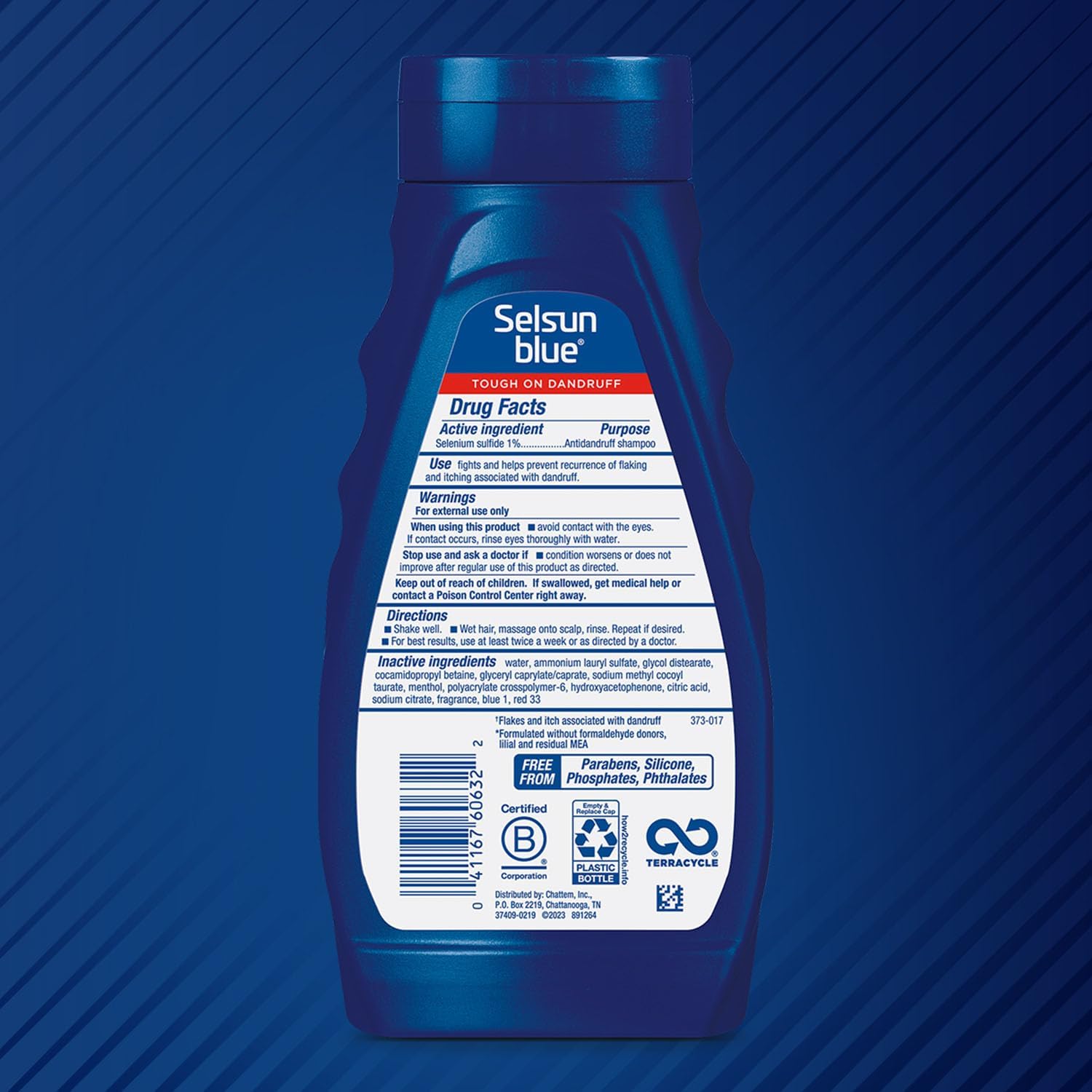 Selsun Blue Medicated Anti-Dandruff Shampoo with Menthol, 2 x 11 oz, Maximum Strength