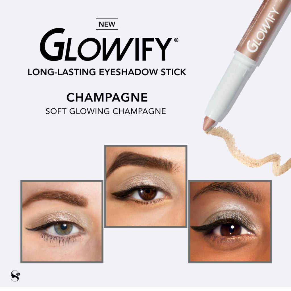 SeneGence Glowify Long-Lasting Eyeshadow Stick in Champagne | Multi-Use Highlighter for Eyes, Cheeks, Brow Bone