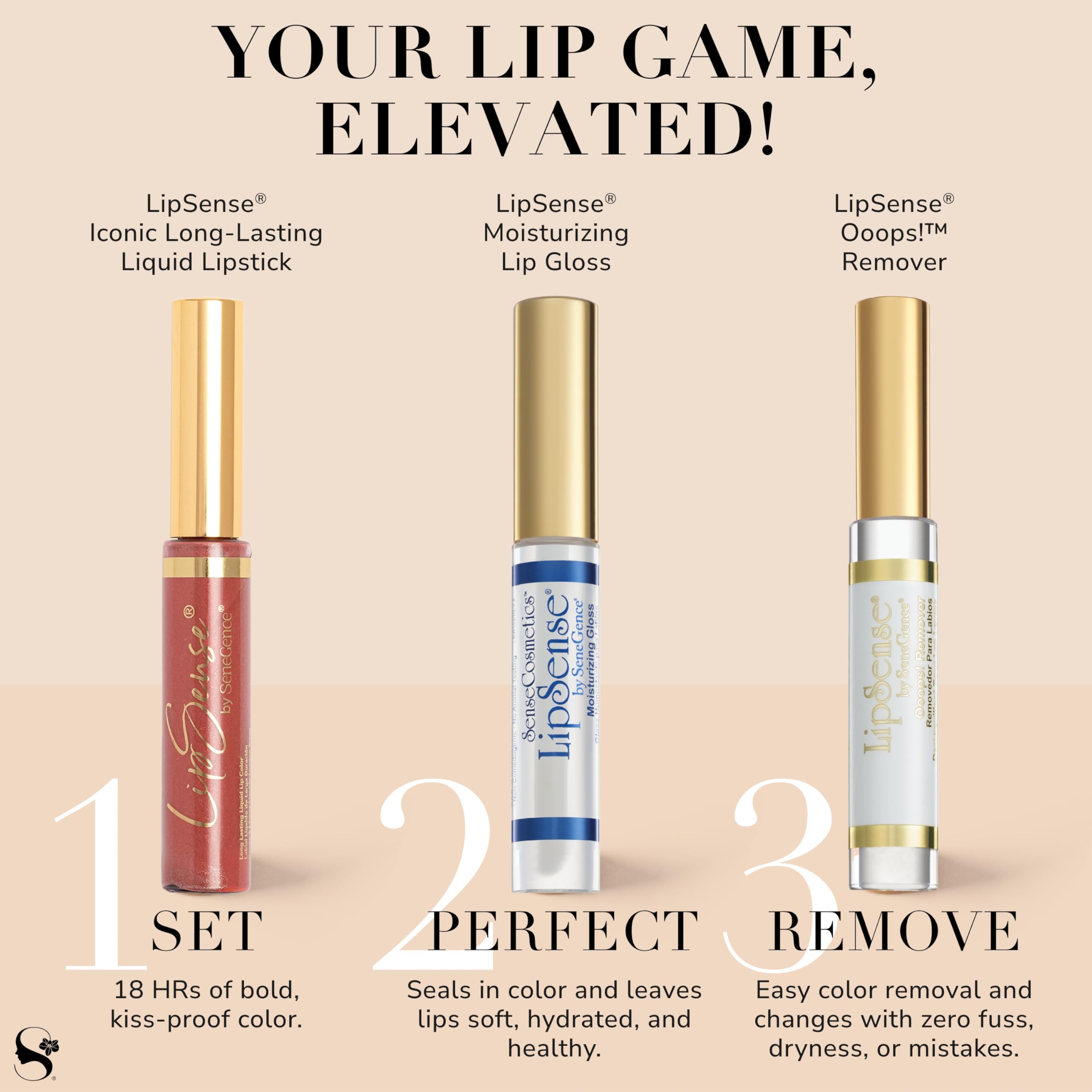 SeneGence LipSense Long-Lasting Lipstick – 18-Hour Wear, Waterproof, Vegan, Paraben-Free
