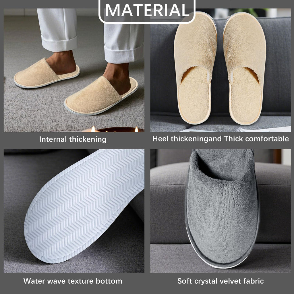 SENJUNSAFE 8 Pairs Guest Slippers – Disposable & Reusable (US Men 10 / Women 11)