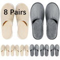 SENJUNSAFE 8 Pairs Guest Slippers – Disposable & Reusable (US Men 10 / Women 11)