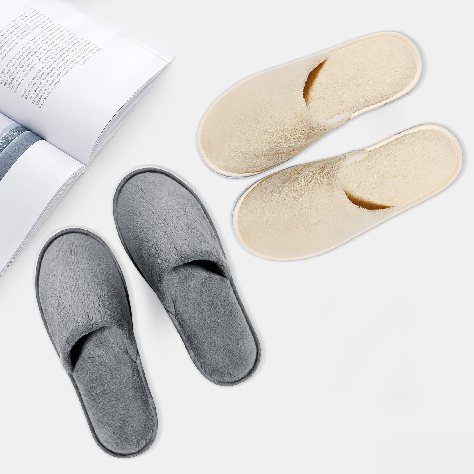 SENJUNSAFE 8 Pairs Guest Slippers – Disposable & Reusable (US Men 10 / Women 11)